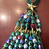 Beaded Safety Pin Mini Christmas Tree
