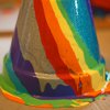 Drip Painted Rainbow Pots