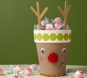 Cute and Crafty Reindeer Clay Pot